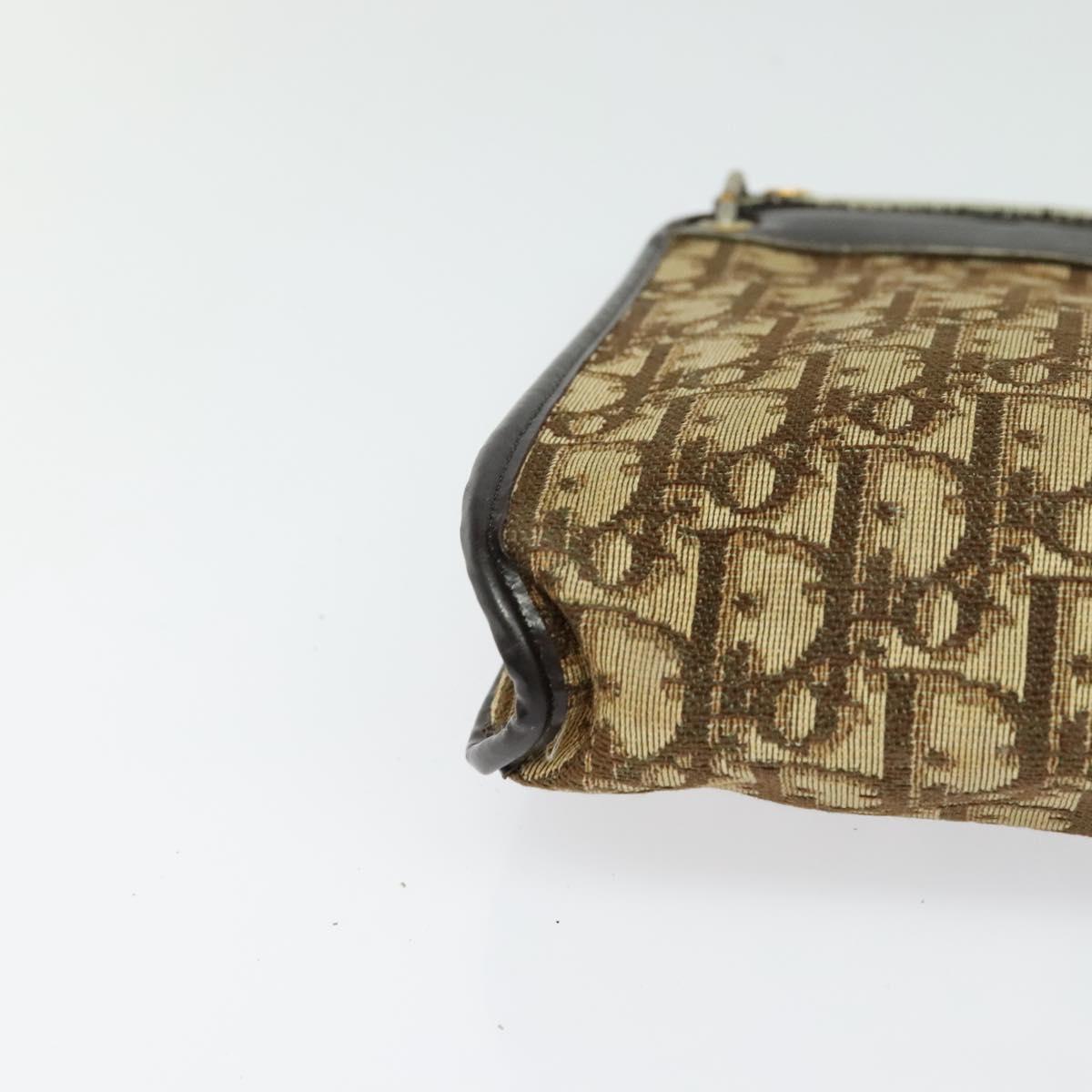 Christian Dior Trotter Canvas Shoulder Bag Beige Auth 115861