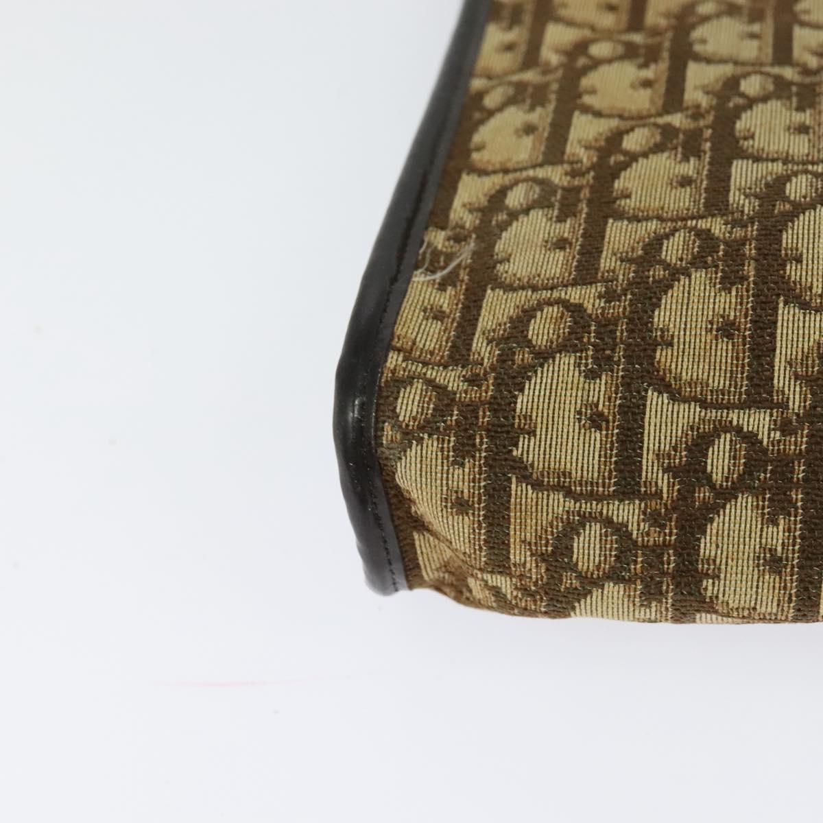 Christian Dior Trotter Canvas Shoulder Bag Beige Auth 115861