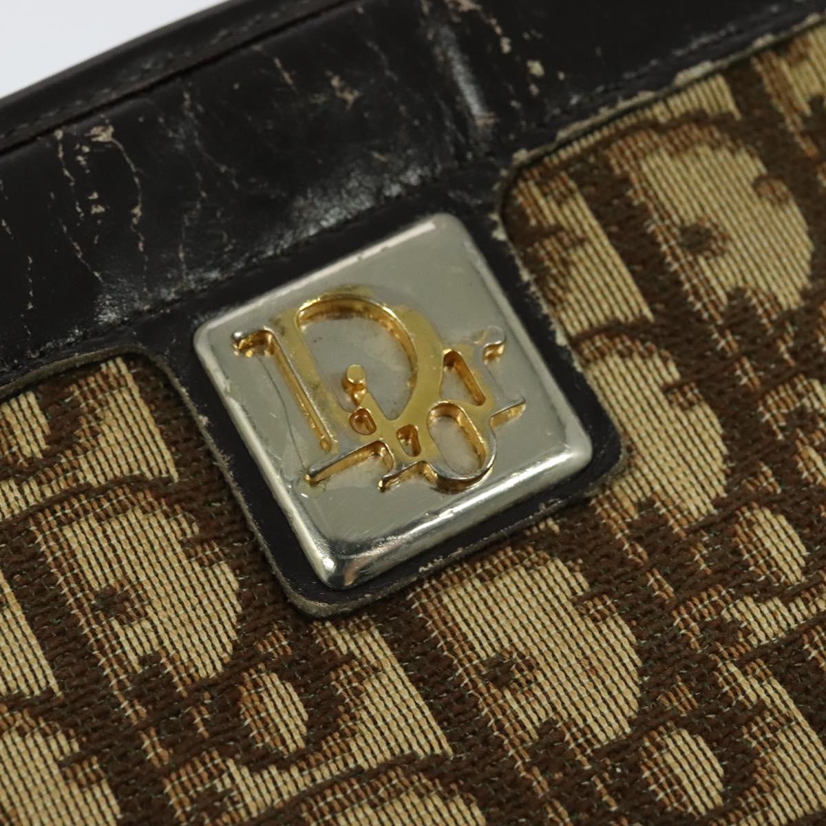 Christian Dior Trotter Canvas Shoulder Bag Beige Auth 115861