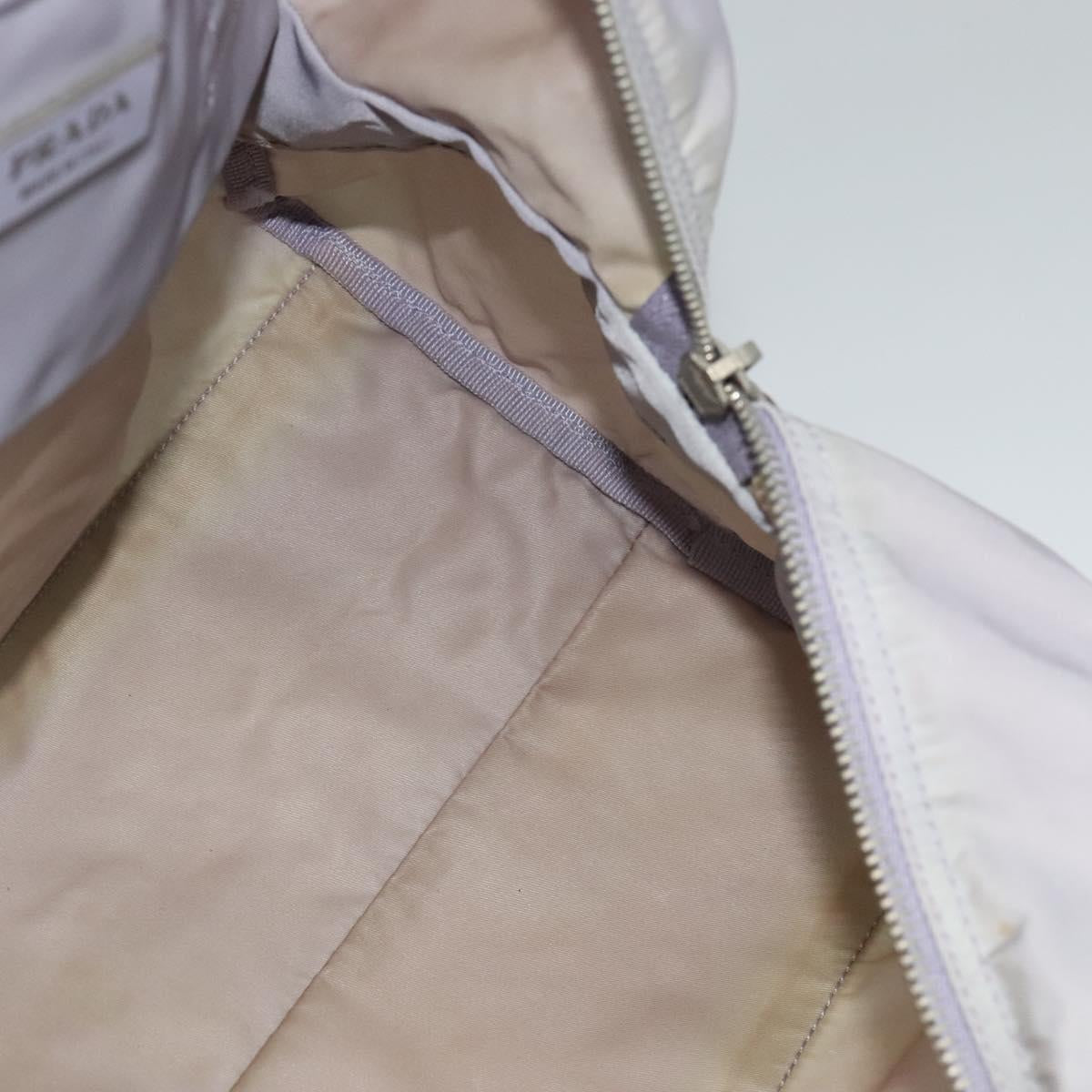 PRADA Boston Bag Nylon Purple Silver Auth 115876