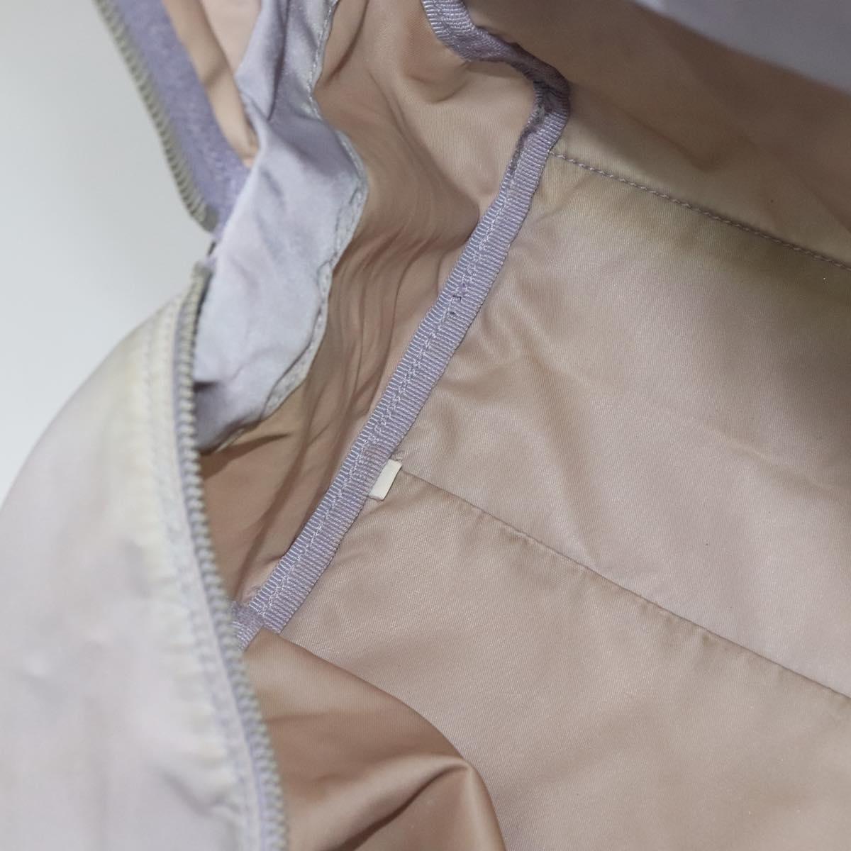 PRADA Boston Bag Nylon Purple Silver Auth 115876