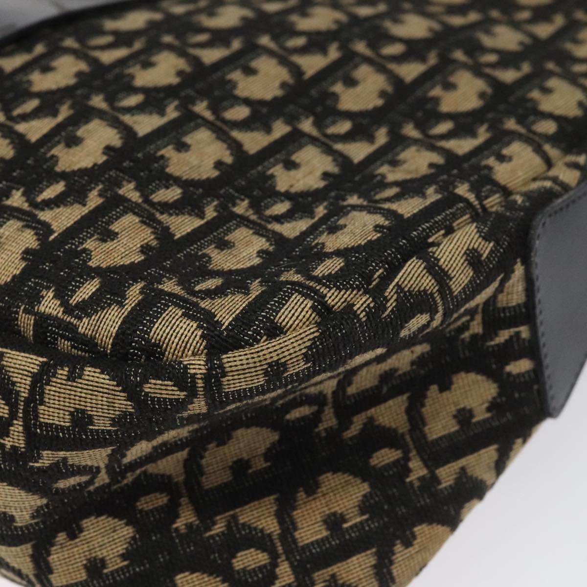 Christian Dior Trotter Canvas Shoulder Bag Black Auth 115877