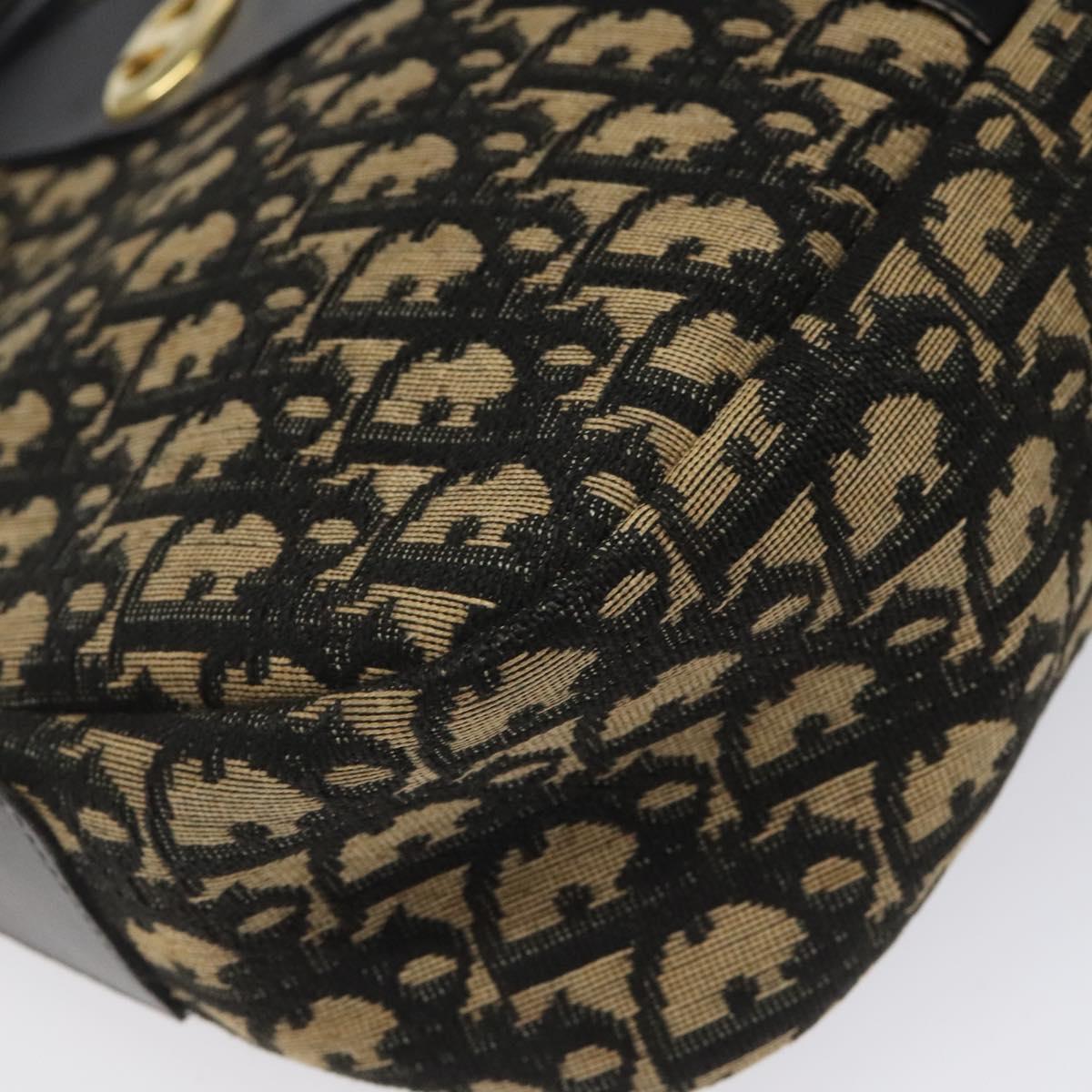 Christian Dior Trotter Canvas Shoulder Bag Black Auth 115877