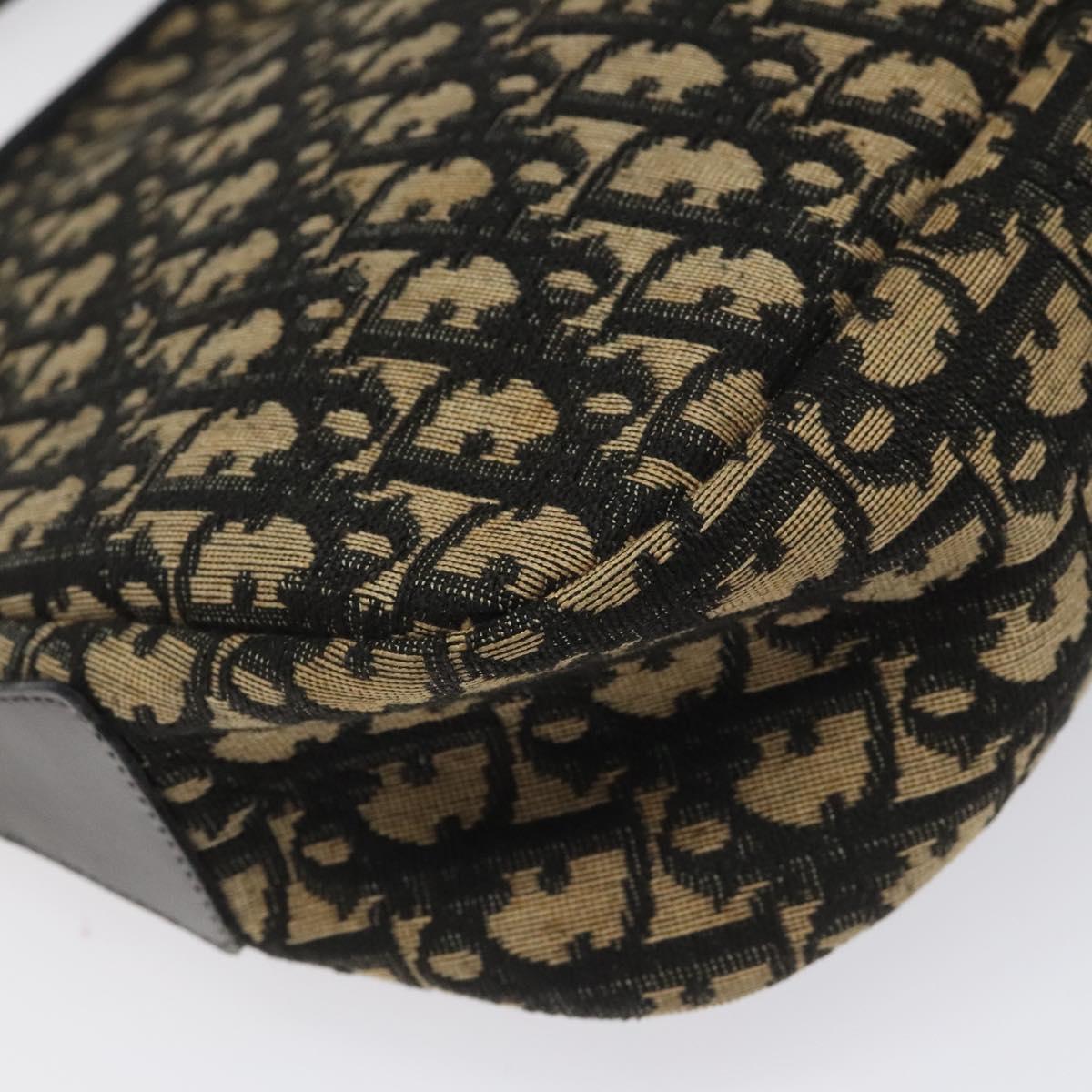 Christian Dior Trotter Canvas Shoulder Bag Black Auth 115877