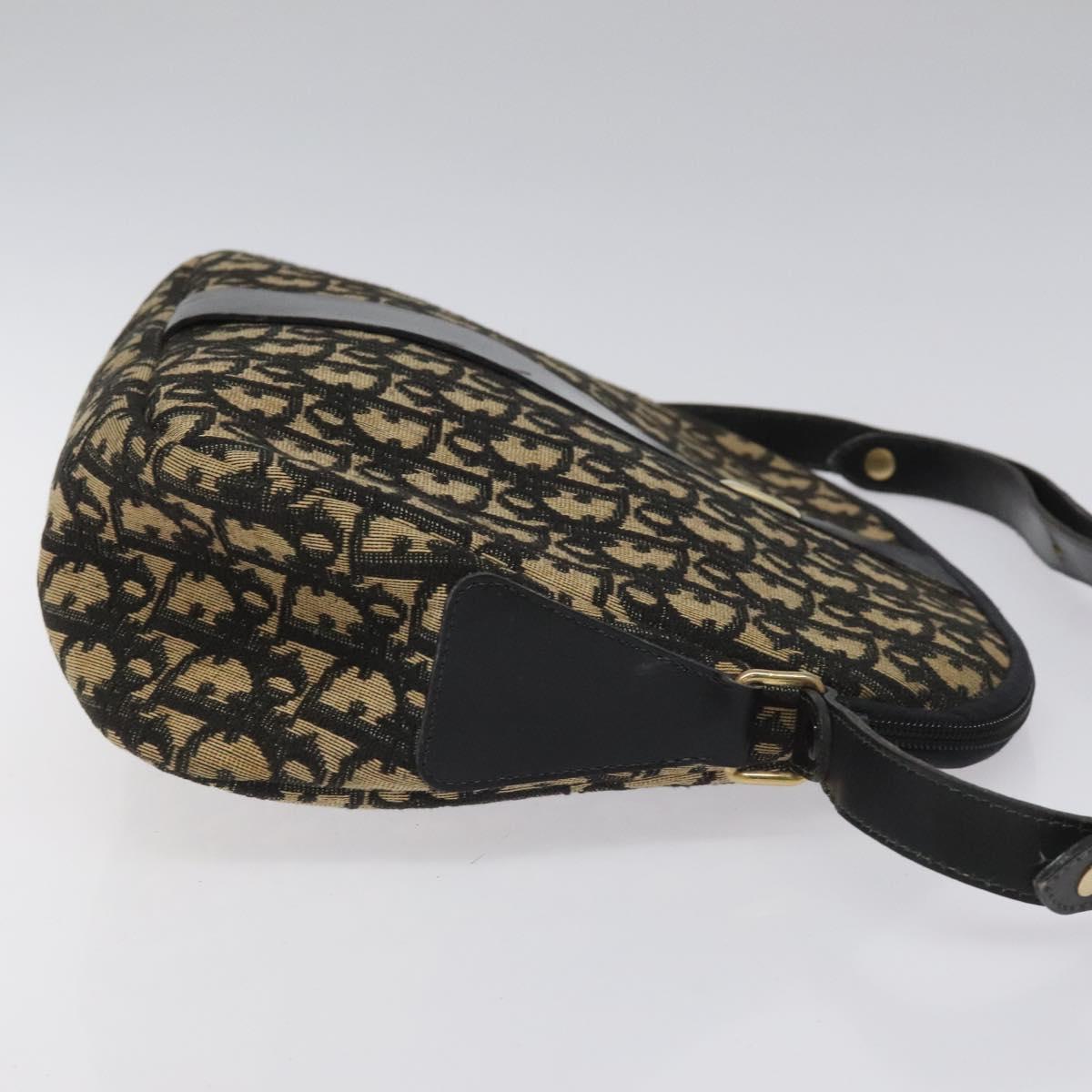 Christian Dior Trotter Canvas Shoulder Bag Black Auth 115877