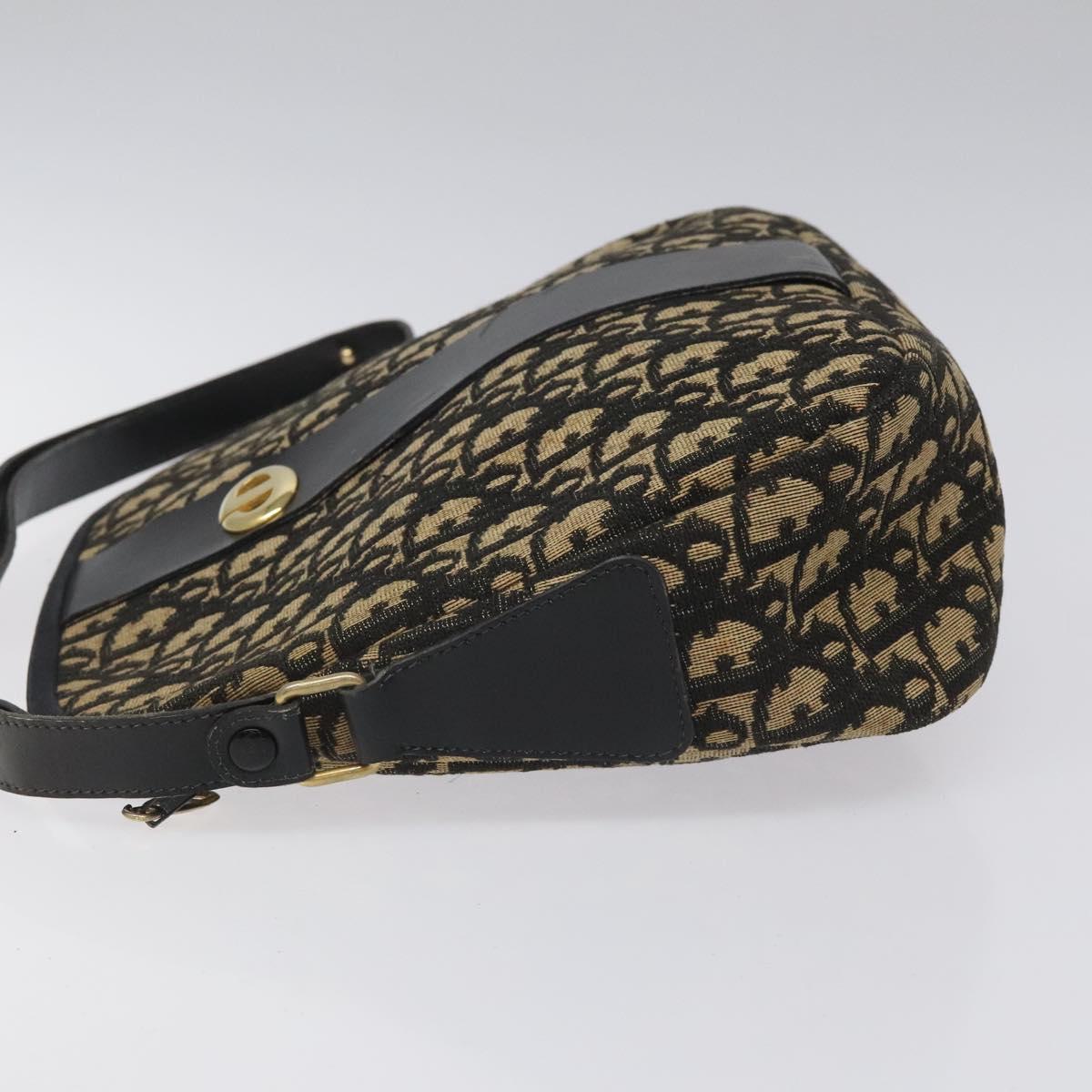 Christian Dior Trotter Canvas Shoulder Bag Black Auth 115877