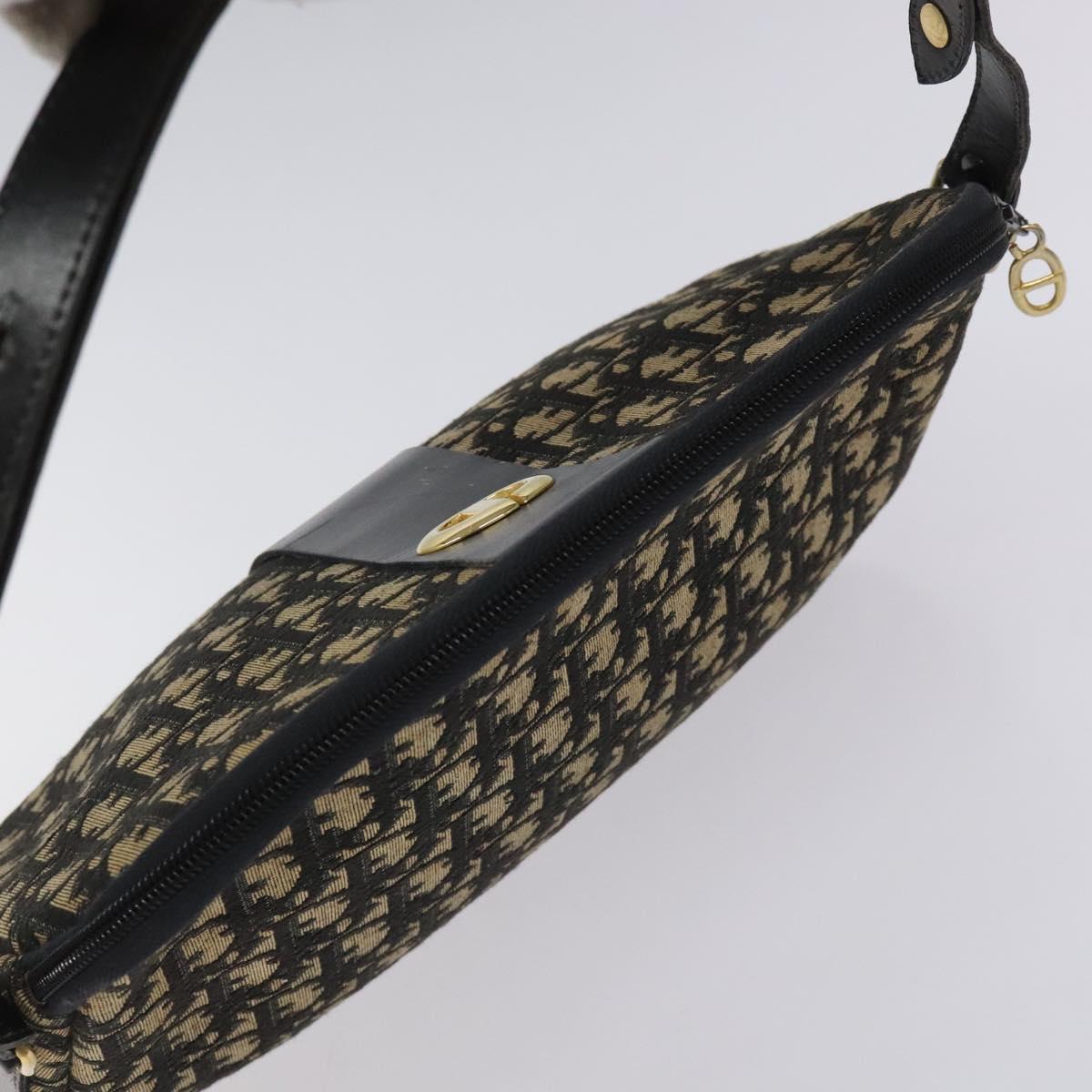 Christian Dior Trotter Canvas Shoulder Bag Black Auth 115877