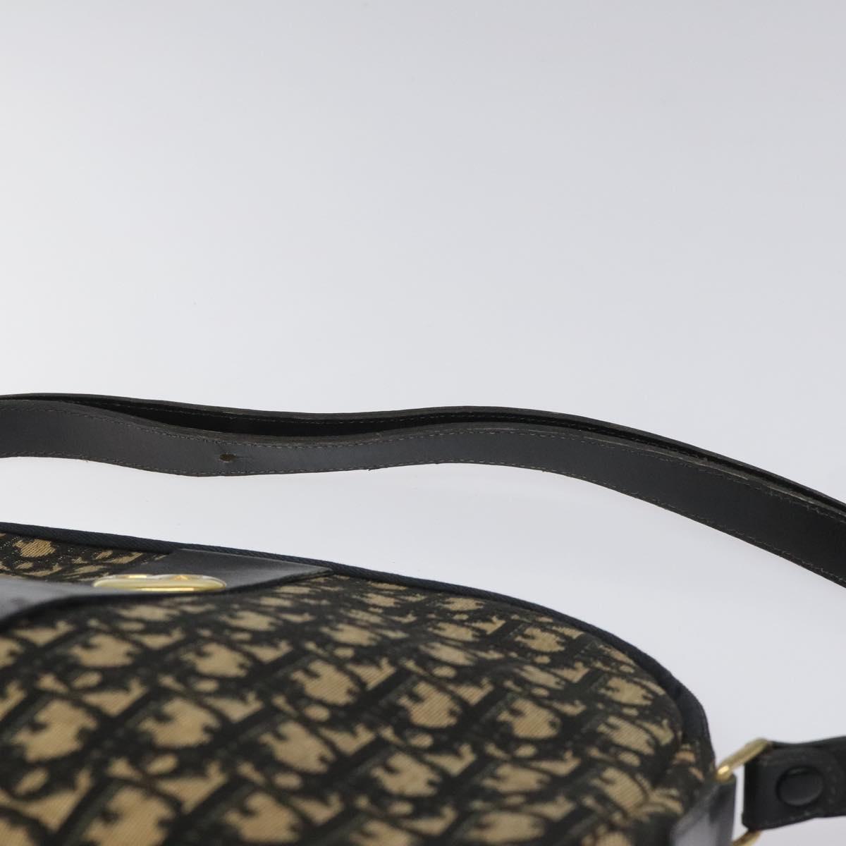 Christian Dior Trotter Canvas Shoulder Bag Black Auth 115877