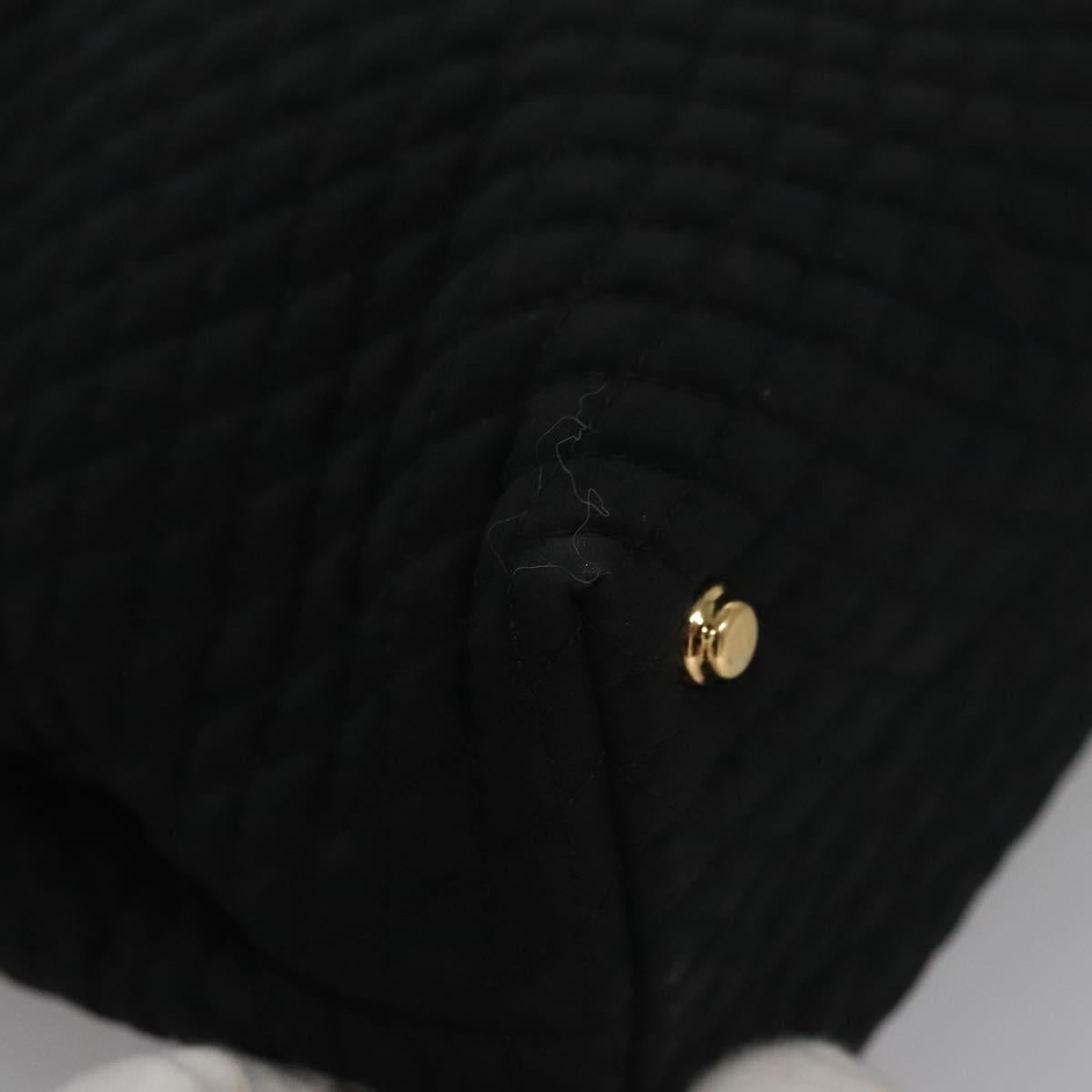 BALLY Hand Bag Nylon Black Gold Auth 115889