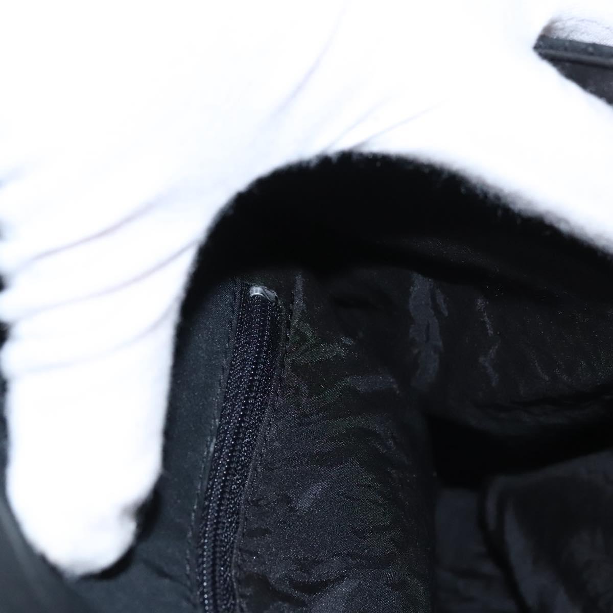 BALLY Hand Bag Nylon Black Gold Auth 115889