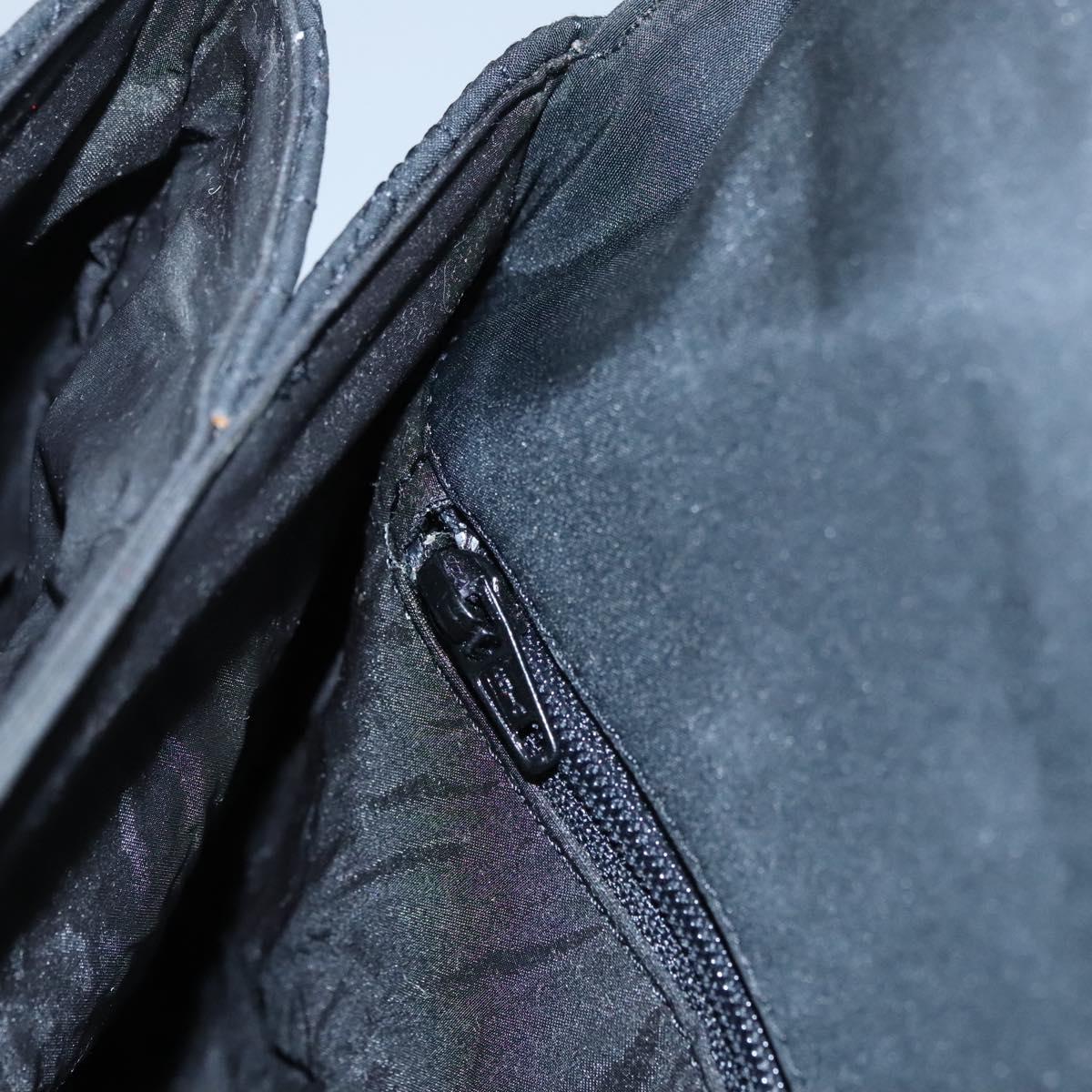 BALLY Hand Bag Nylon Black Gold Auth 115889