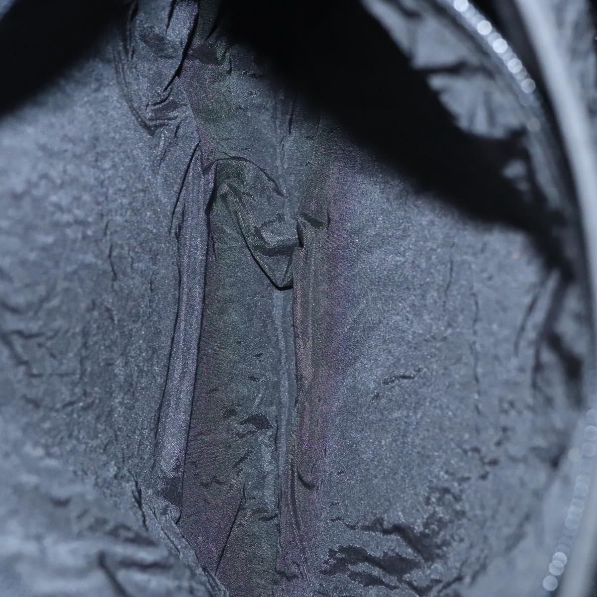 BALLY Hand Bag Nylon Black Gold Auth 115889