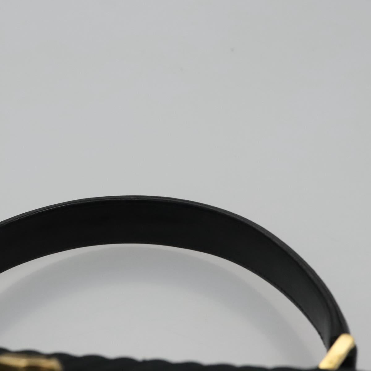 BALLY Hand Bag Nylon Black Gold Auth 115889