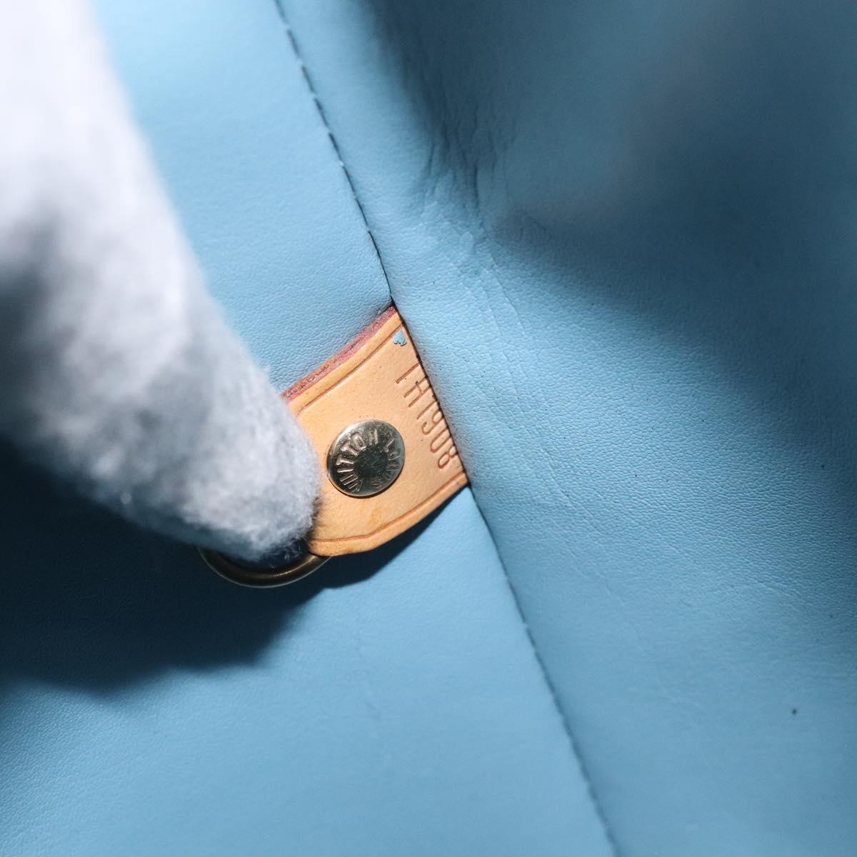 LOUIS VUITTON Monogram Vernis Houston Hand Bag Baby Blue M91005 LV Auth 115892