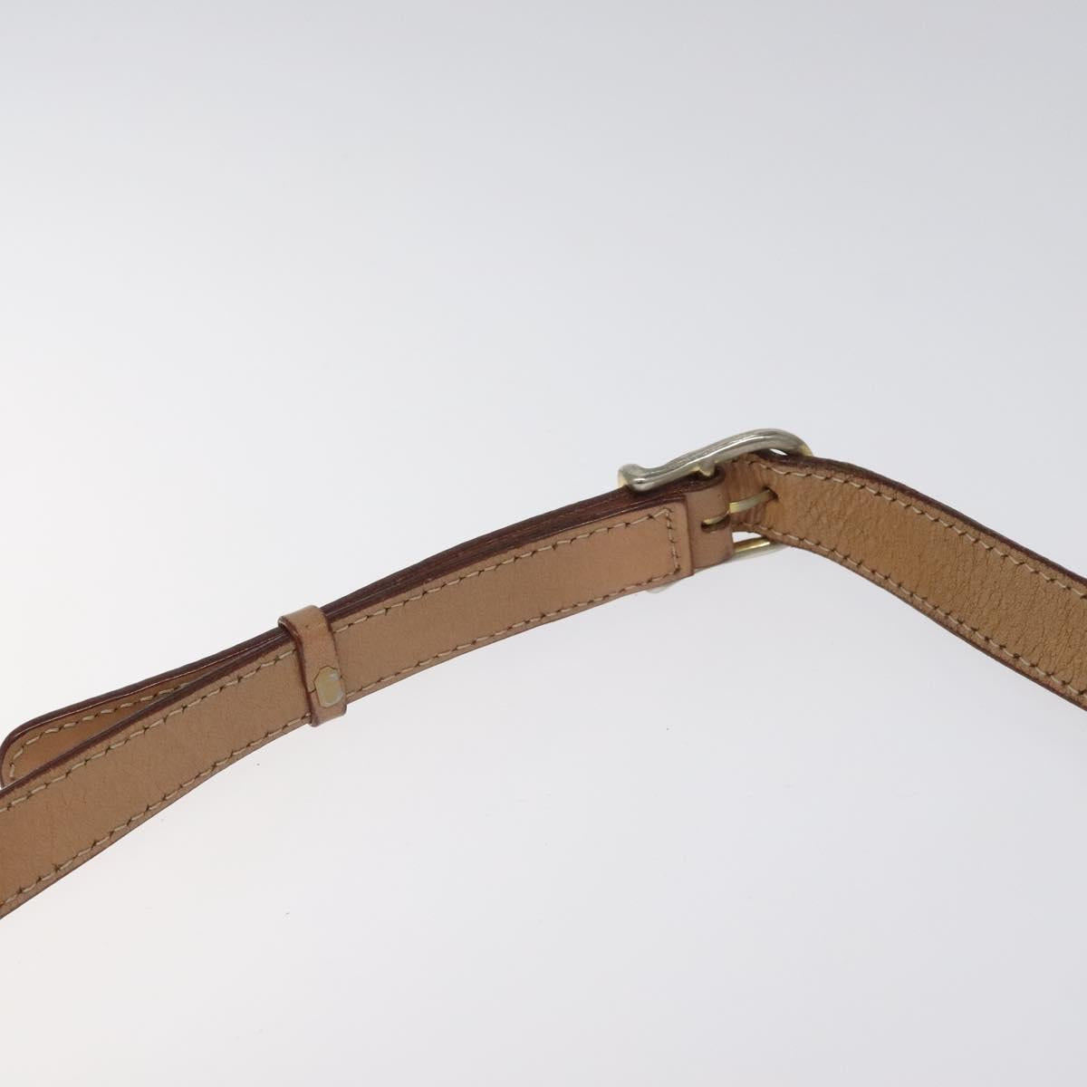 CELINE Macadam Canvas Circle Shoulder Bag PVC Leather Brown Gold Auth 115903