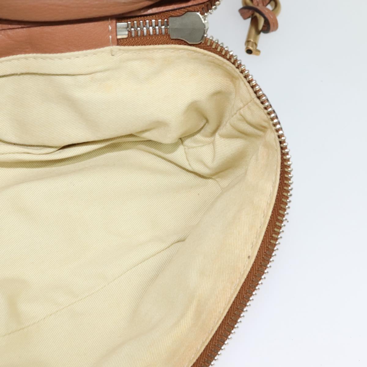 Chloe Paddington Hand Bag Leather Beige Gold Silver Auth 115904V