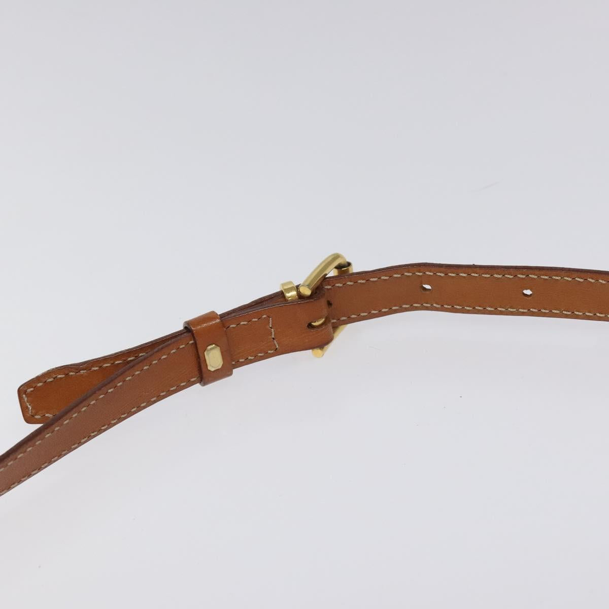 CELINE Macadam Canvas Shoulder Bag PVC Beige Brown gold Auth 115906