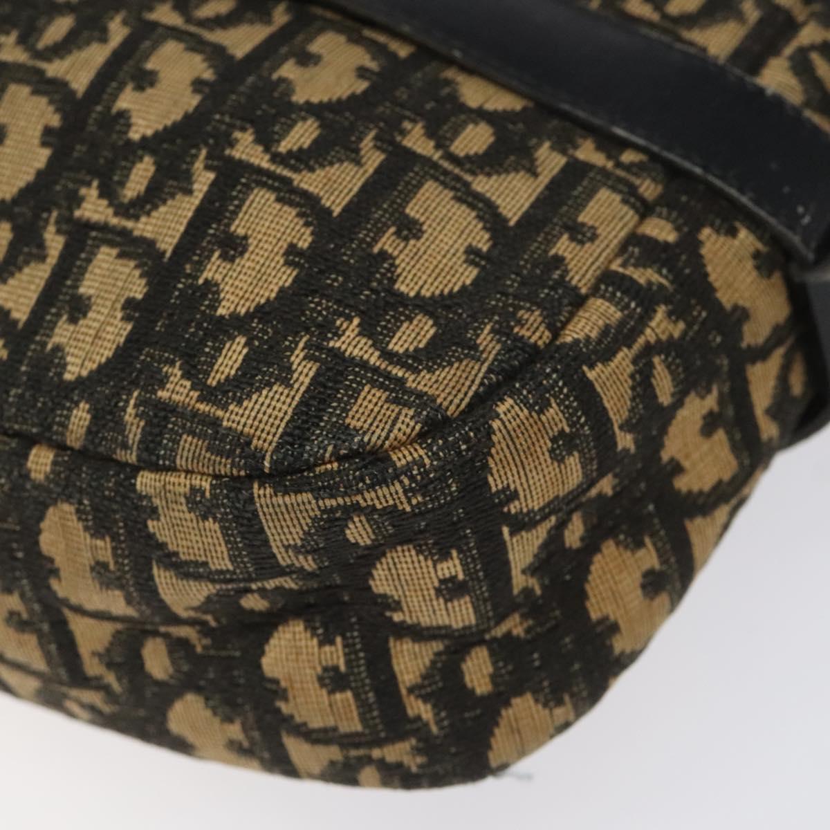 Christian Dior Trotter Canvas Shoulder Bag Black Auth 115917