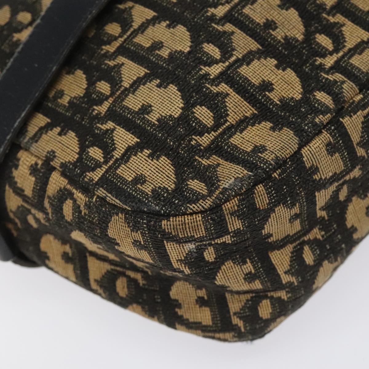 Christian Dior Trotter Canvas Shoulder Bag Black Auth 115917