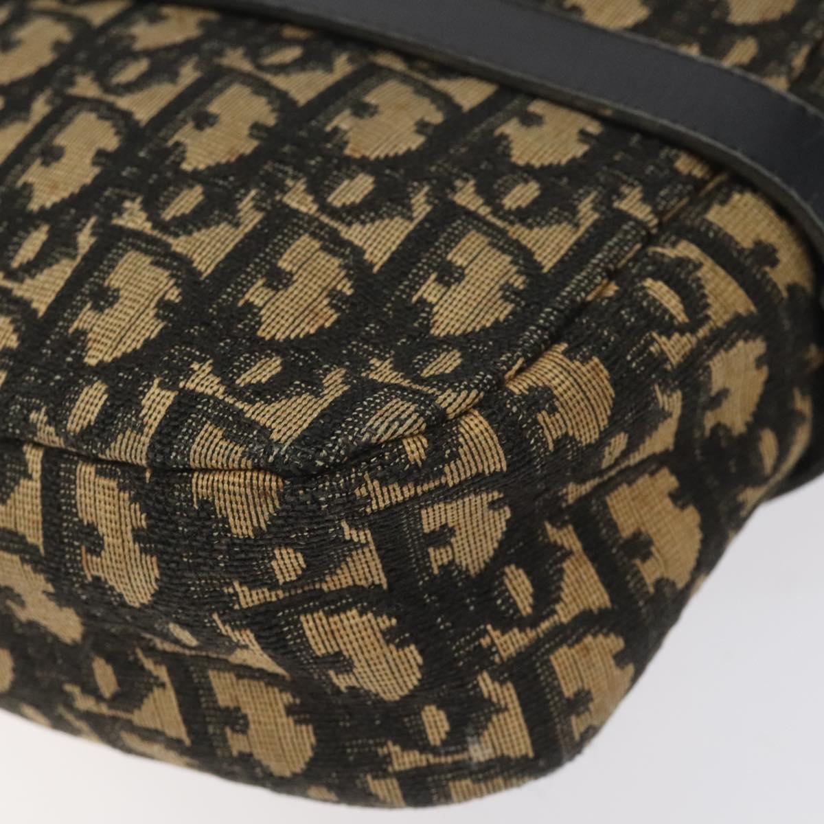 Christian Dior Trotter Canvas Shoulder Bag Black Auth 115917