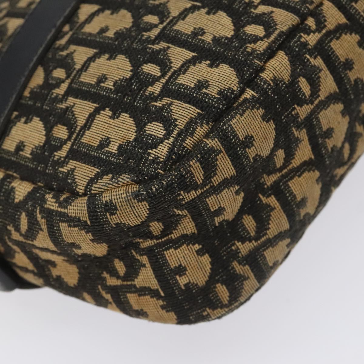Christian Dior Trotter Canvas Shoulder Bag Black Auth 115917