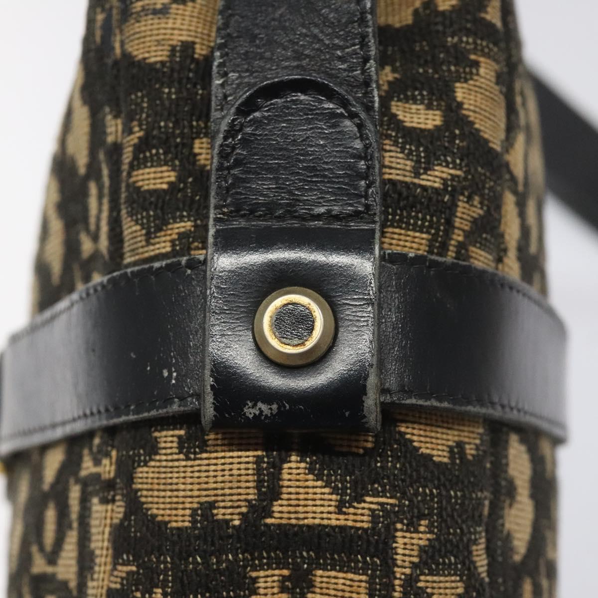Christian Dior Trotter Canvas Shoulder Bag Black Auth 115917