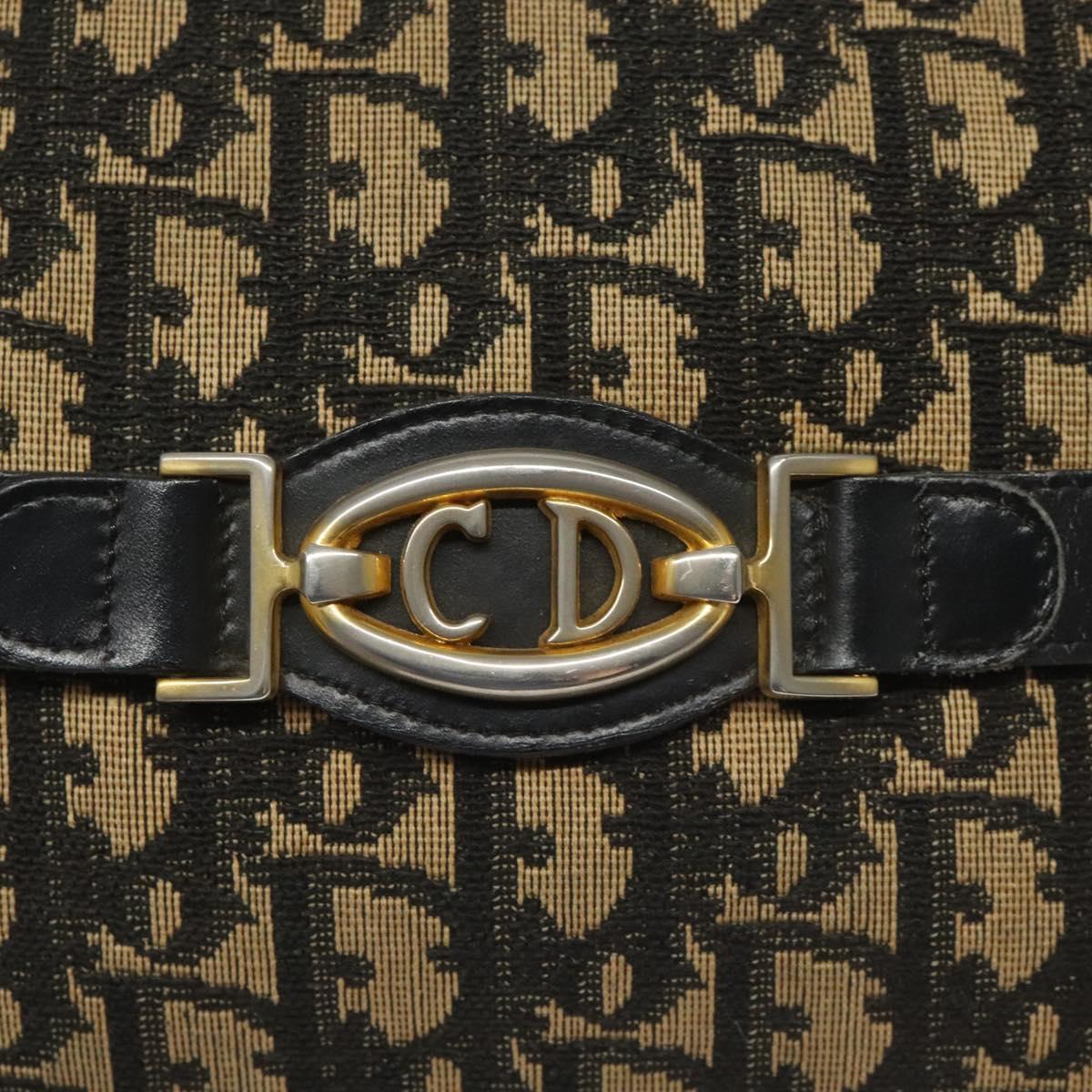 Christian Dior Trotter Canvas Shoulder Bag Black Auth 115917