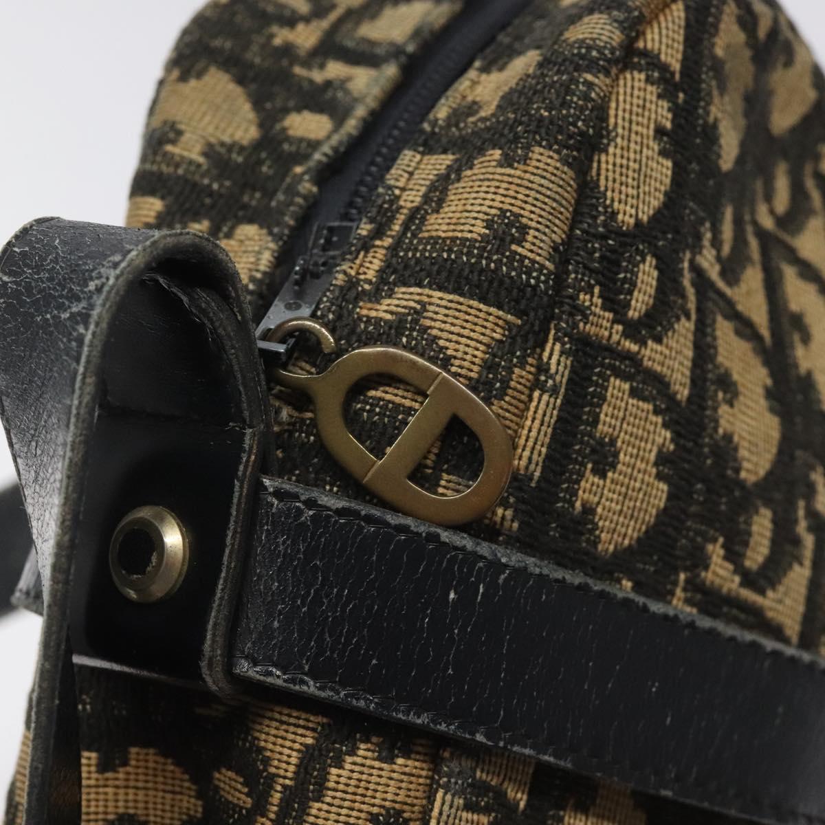 Christian Dior Trotter Canvas Shoulder Bag Black Auth 115917