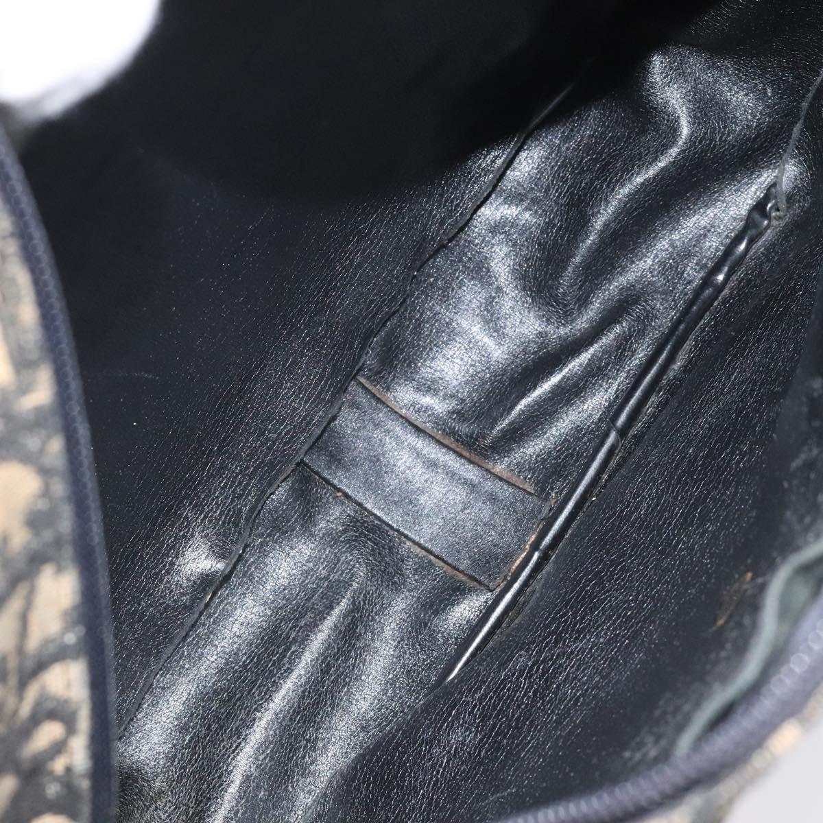 Christian Dior Trotter Canvas Shoulder Bag Black Auth 115917