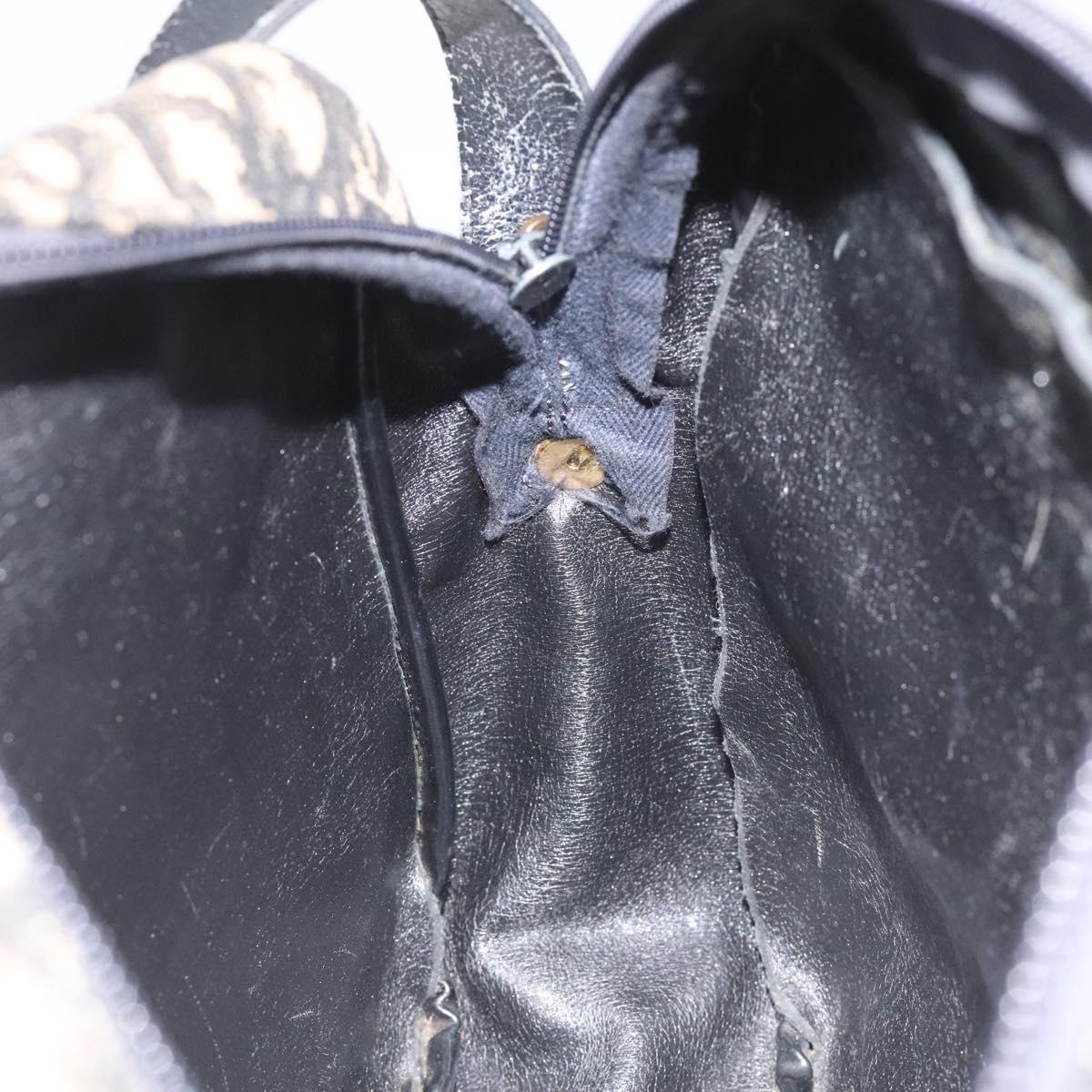 Christian Dior Trotter Canvas Shoulder Bag Black Auth 115917