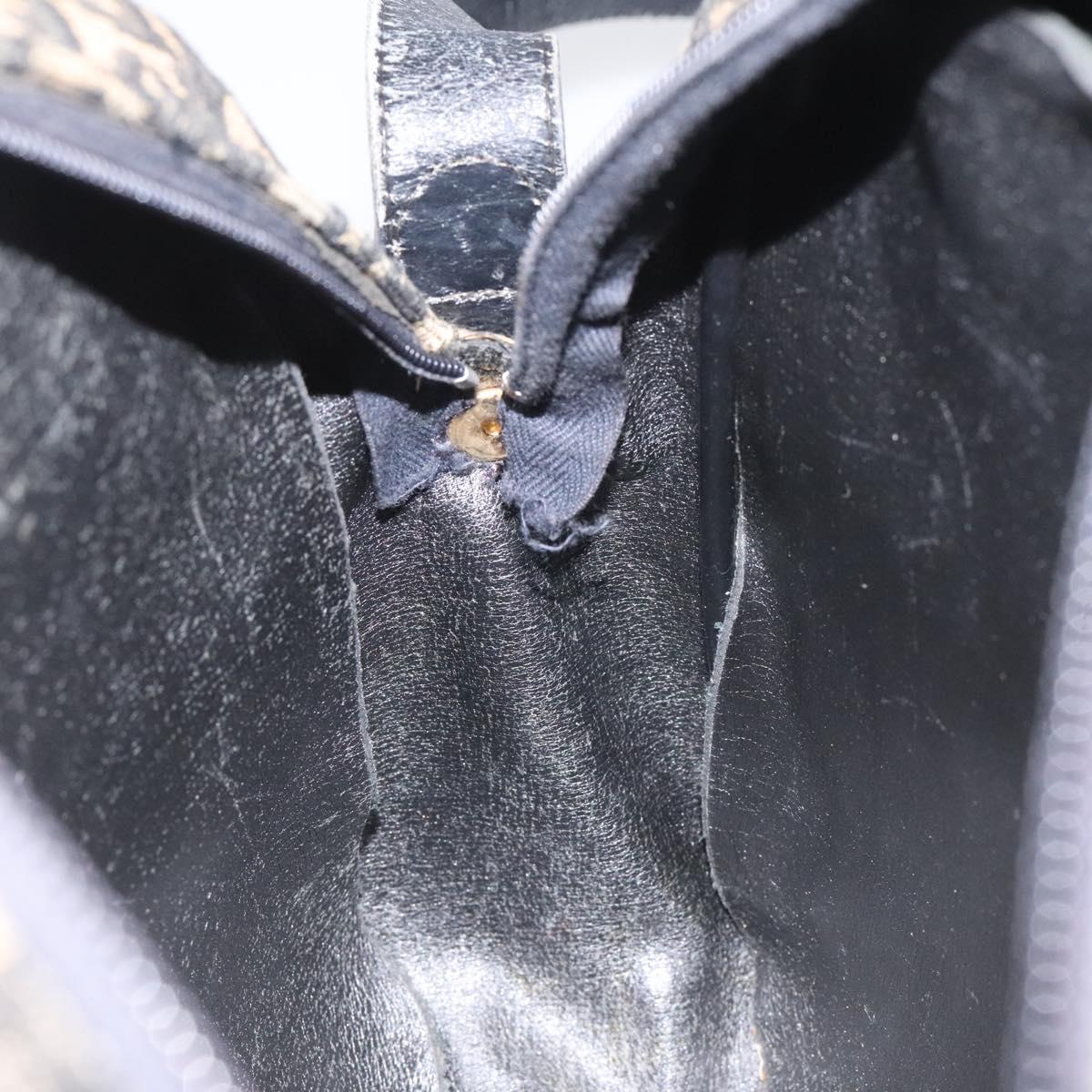 Christian Dior Trotter Canvas Shoulder Bag Black Auth 115917