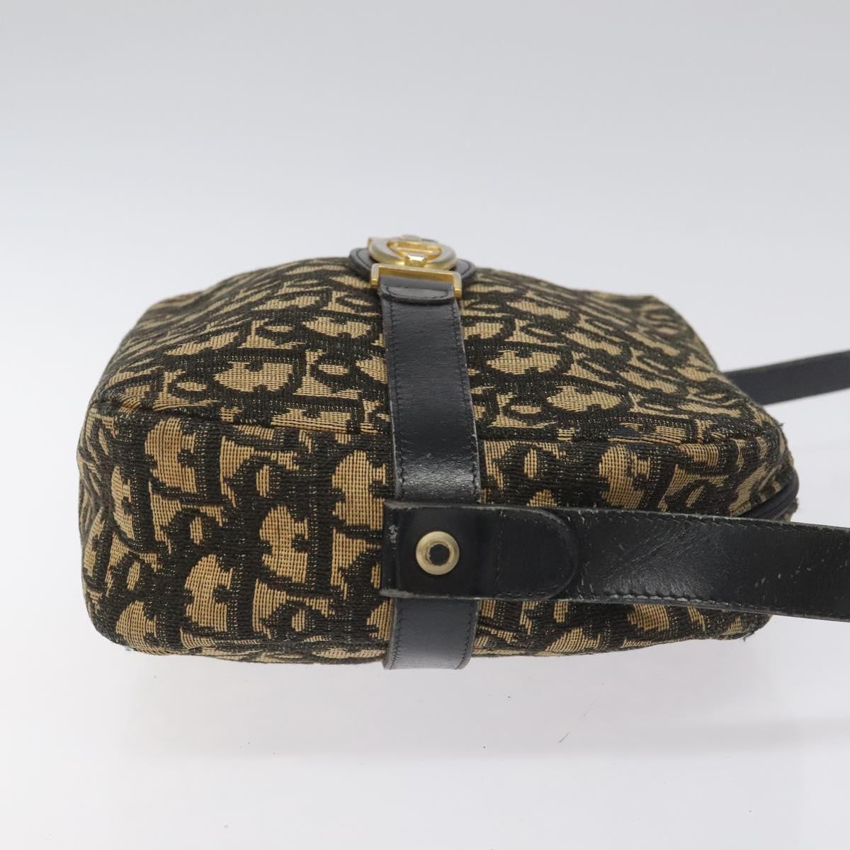 Christian Dior Trotter Canvas Shoulder Bag Black Auth 115917