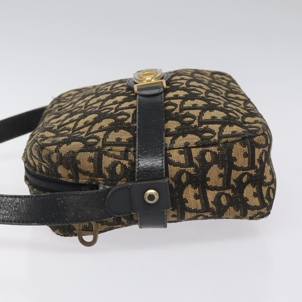 Christian Dior Trotter Canvas Shoulder Bag Black Auth 115917