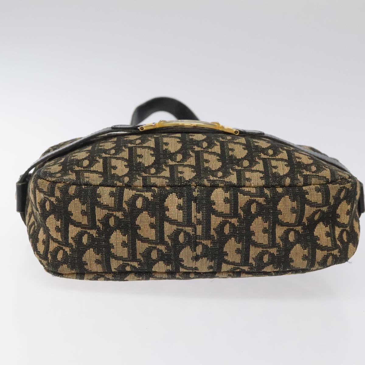 Christian Dior Trotter Canvas Shoulder Bag Black Auth 115917