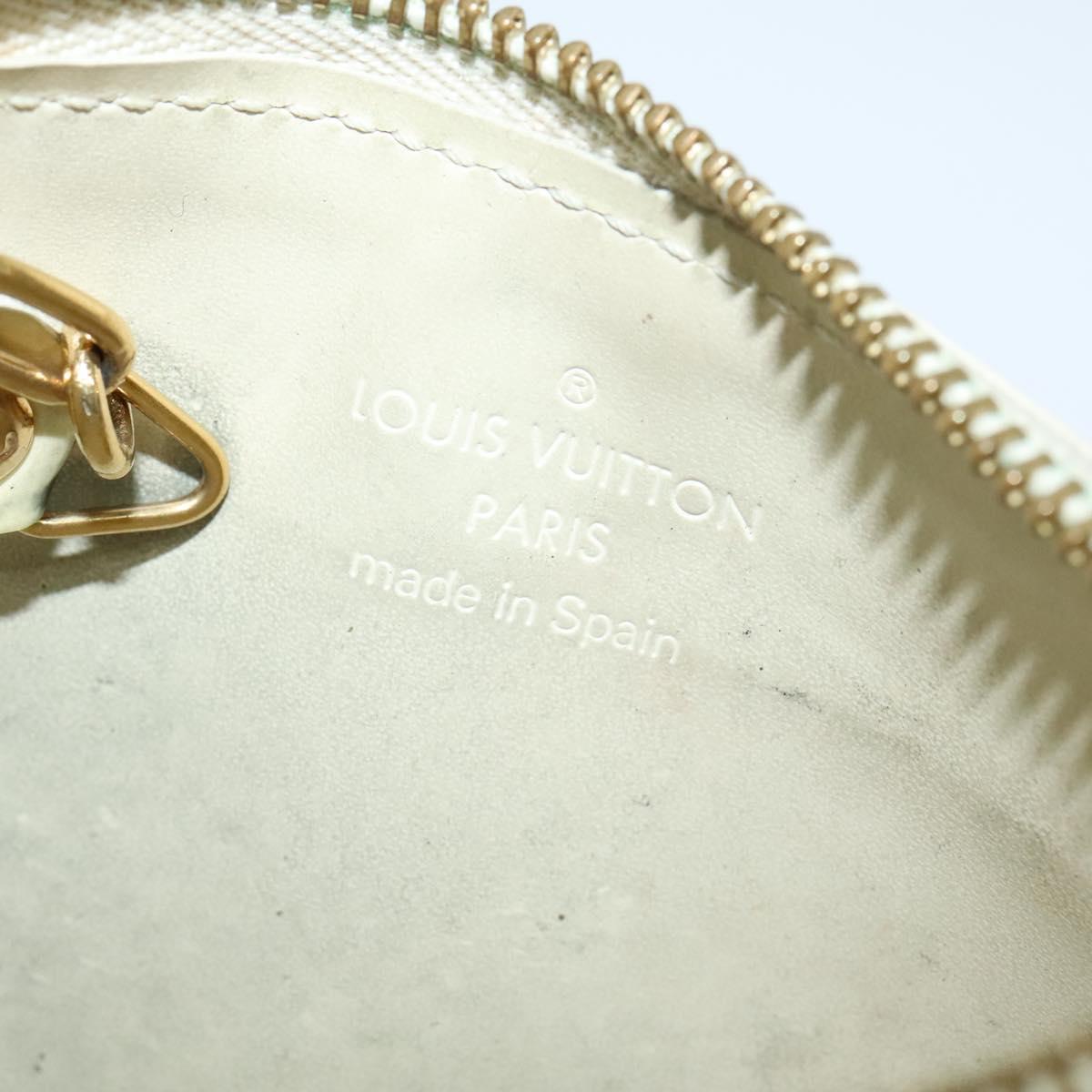 LOUIS VUITTON Vernis Pochette ClesNM Coin Purse Perle M93558 LV Auth 115954