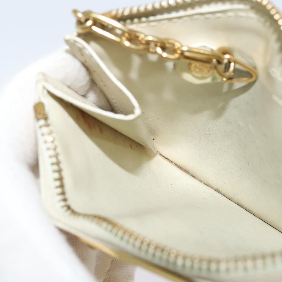 LOUIS VUITTON Vernis Pochette ClesNM Coin Purse Perle M93558 LV Auth 115954