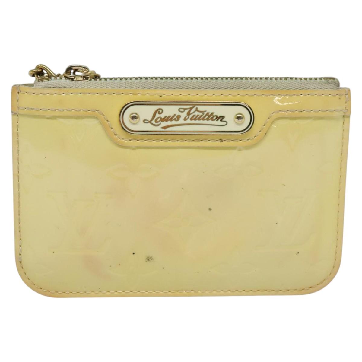 LOUIS VUITTON Vernis Pochette ClesNM Coin Purse Perle M93558 LV Auth 115954