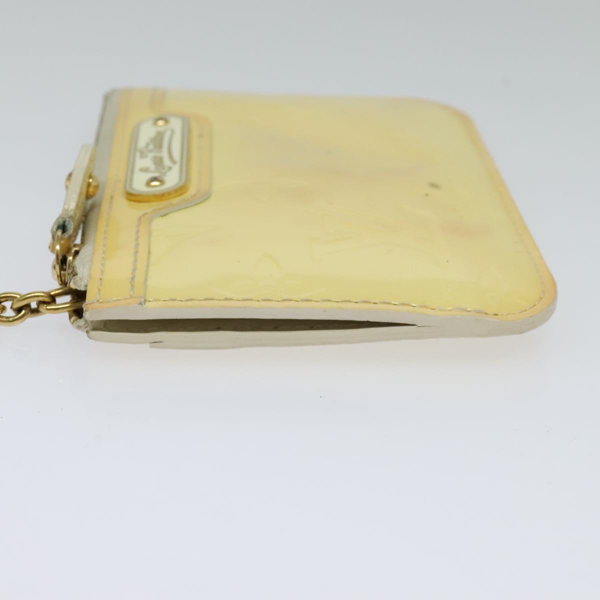 LOUIS VUITTON Vernis Pochette ClesNM Coin Purse Perle M93558 LV Auth 115954