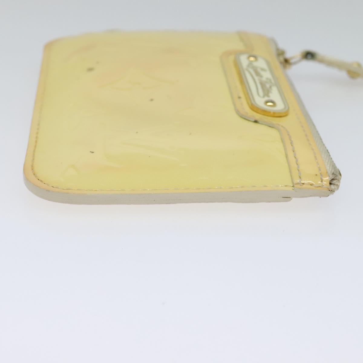 LOUIS VUITTON Vernis Pochette ClesNM Coin Purse Perle M93558 LV Auth 115954