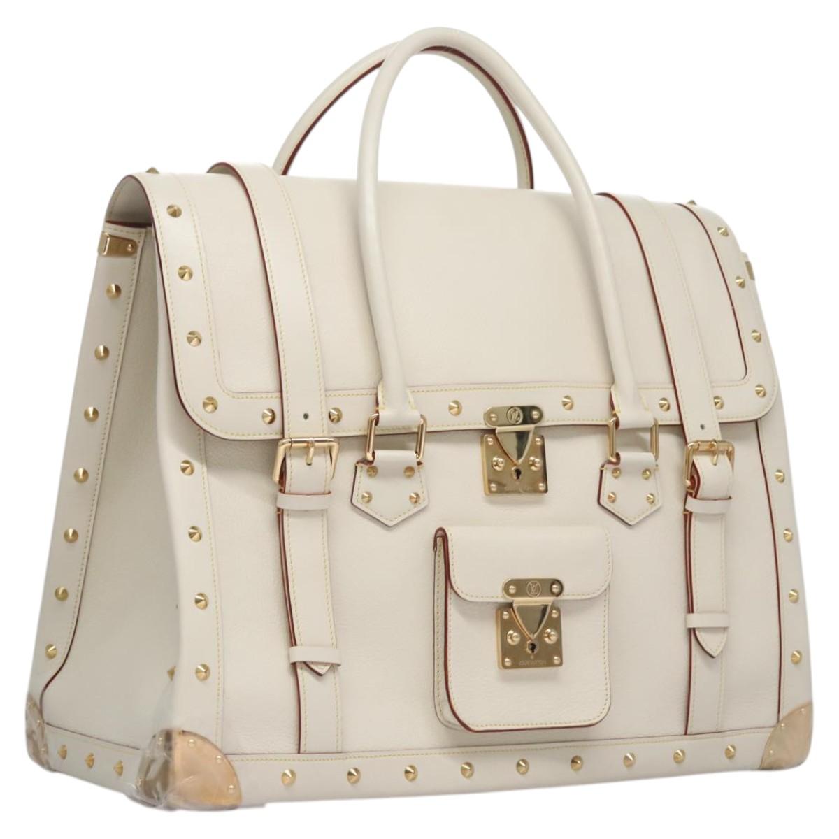 LOUIS VUITTON Suhari Extravagan Hand Bag Leather White M91803 LV Auth 115974SM