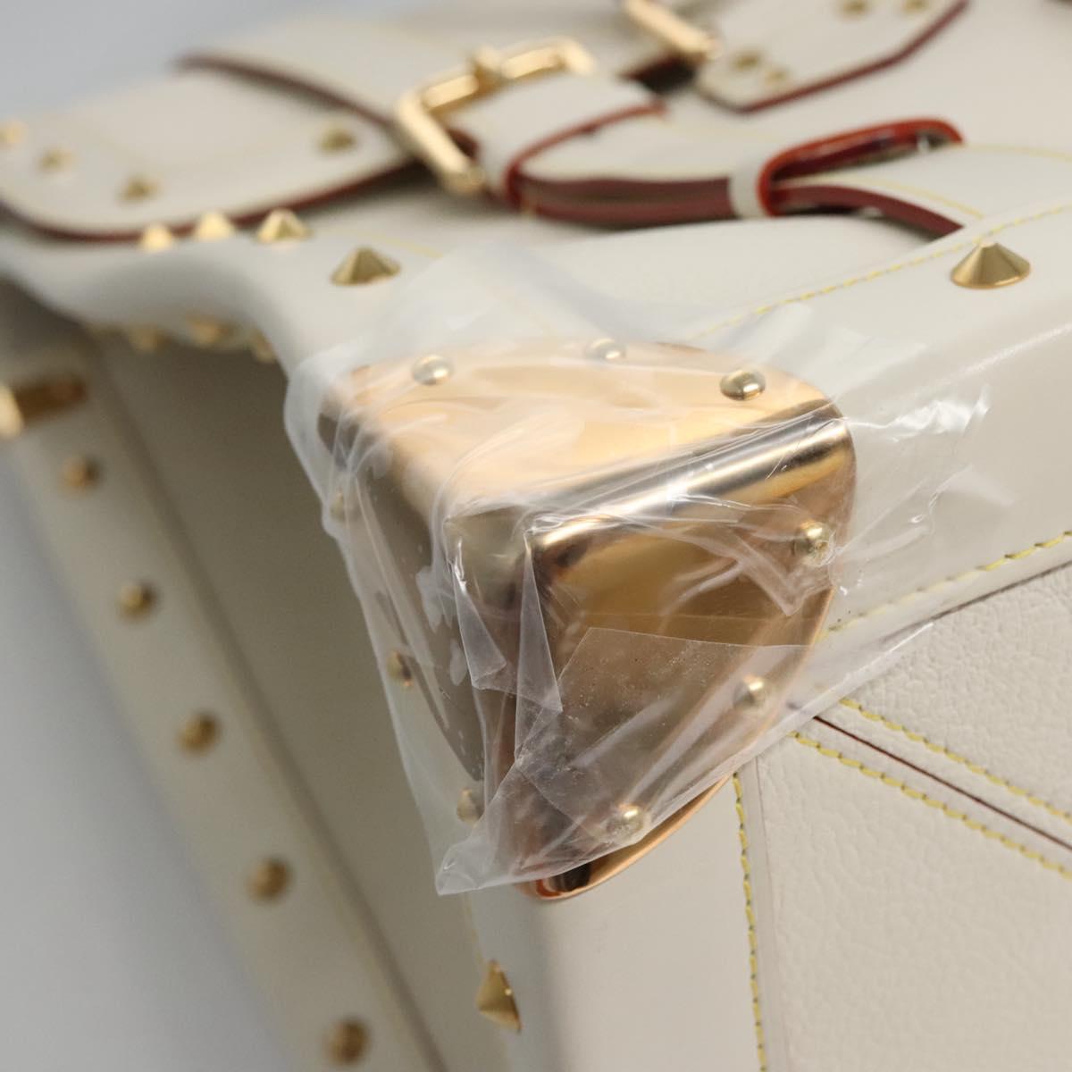 LOUIS VUITTON Suhari Extravagan Hand Bag Leather White M91803 LV Auth 115974SM