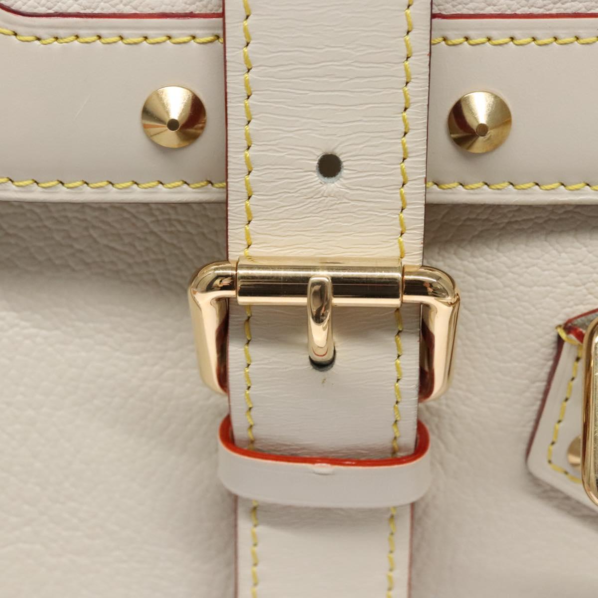LOUIS VUITTON Suhari Extravagan Hand Bag Leather White M91803 LV Auth 115974SM