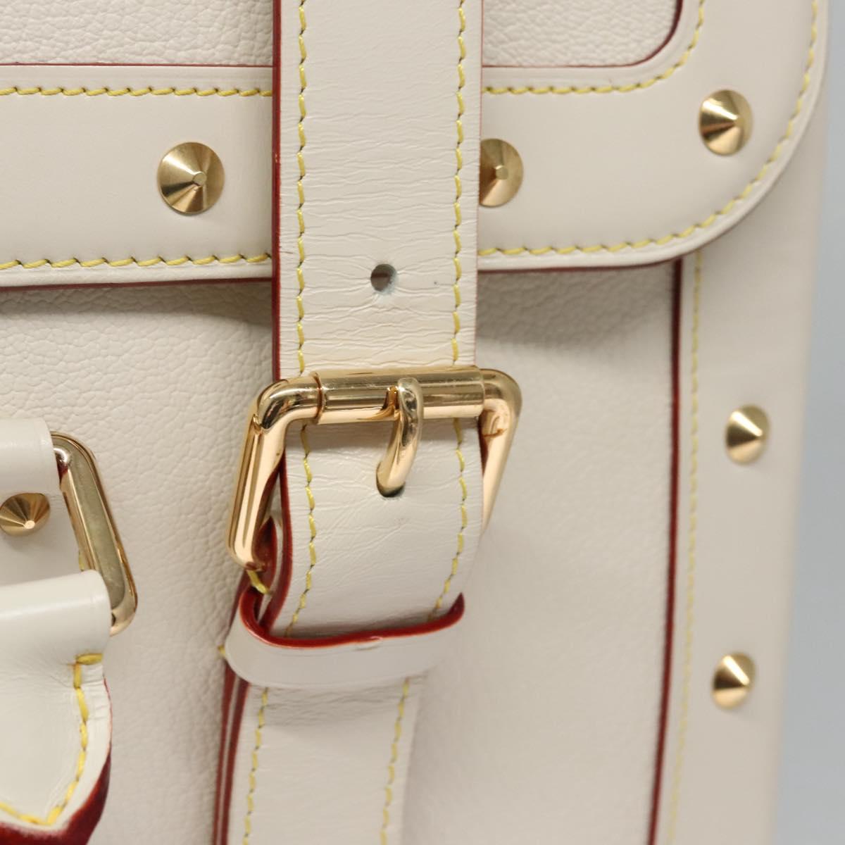LOUIS VUITTON Suhari Extravagan Hand Bag Leather White M91803 LV Auth 115974SM