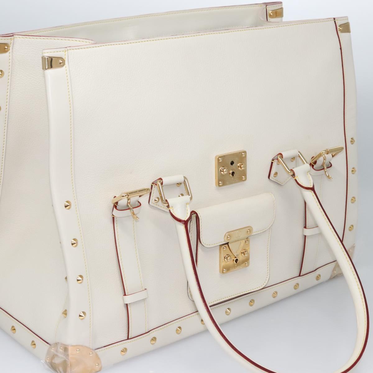 LOUIS VUITTON Suhari Extravagan Hand Bag Leather White M91803 LV Auth 115974SM