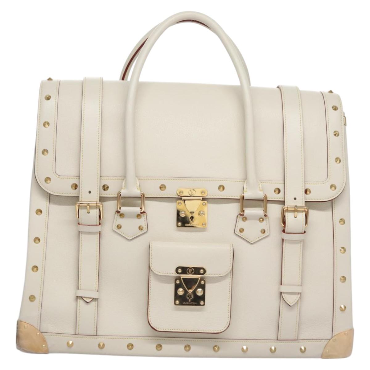 LOUIS VUITTON Suhari Extravagan Hand Bag Leather White M91803 LV Auth 115974SM