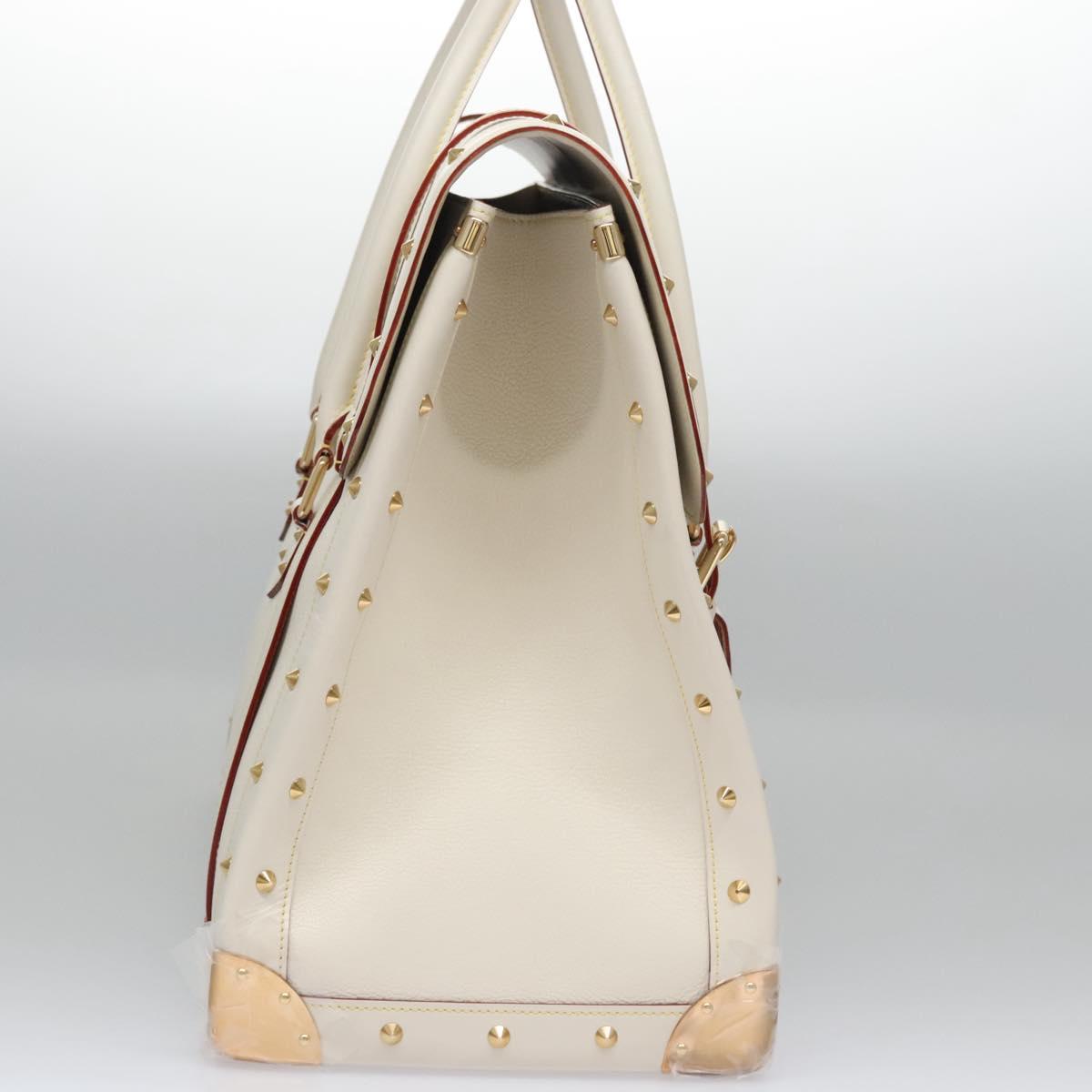 LOUIS VUITTON Suhari Extravagan Hand Bag Leather White M91803 LV Auth 115974SM