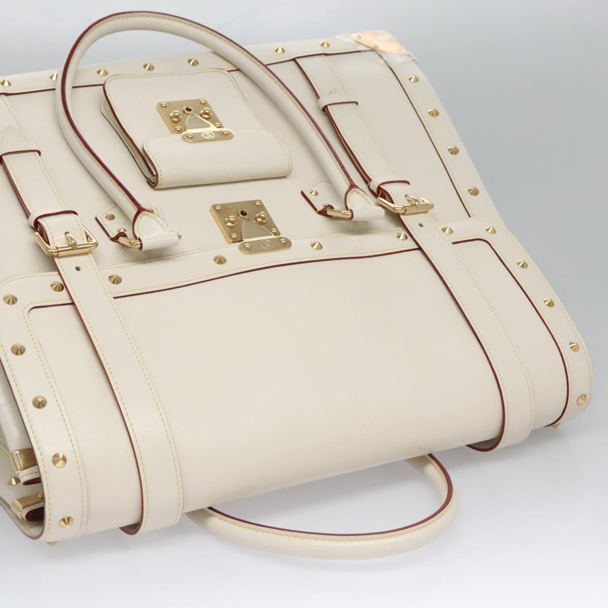 LOUIS VUITTON Suhari Extravagan Hand Bag Leather White M91803 LV Auth 115974SM