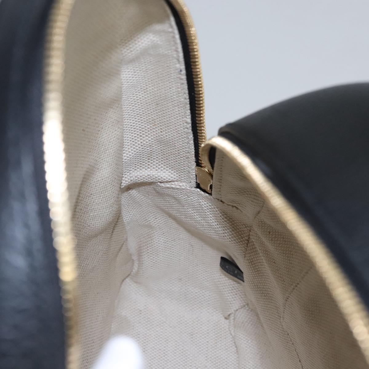 GUCCI Chain Interlocking Backpack Leather Gold Black 536192 Auth 115987AV