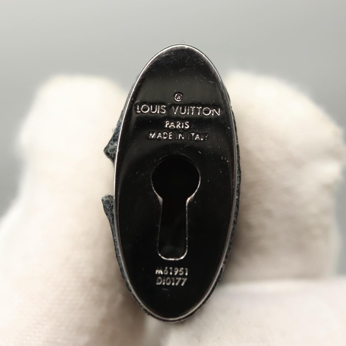 LOUIS VUITTON Monogram Eclipse Porte Cles LV Lock Charm M61951 LV Auth 116012