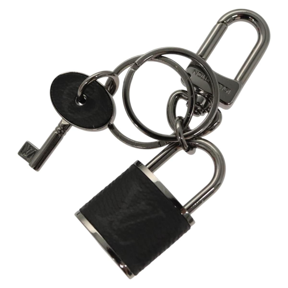 LOUIS VUITTON Monogram Eclipse Porte Cles LV Lock Charm M61951 LV Auth 116012